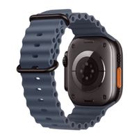 Correa Ocean Ultra OEM para Apple Watch 44/45/46/49 mm, silicona lavable y transpirable, hebilla negra ajustable, gris